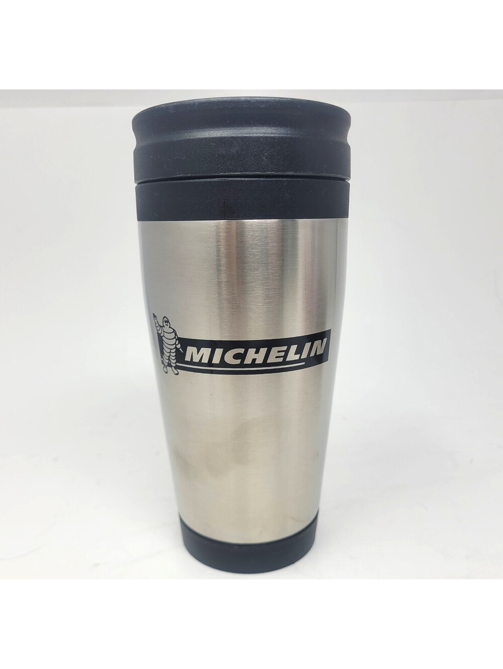 Michelin Man Bibendum Stainless Steel Travel Mug Tumbler Sliding Lid
